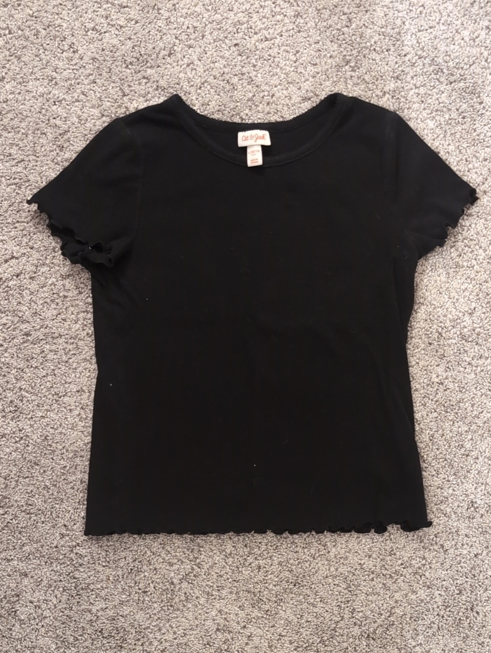 Girl's Cat & Jack Black Short Sleeve Tee (Size L 10/12)